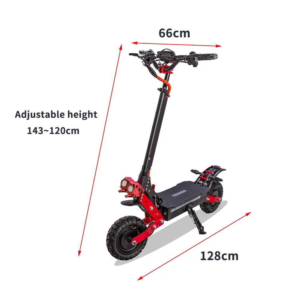 Dual Motor 11-inch Off-road 48V 18A Lithium Battery Dual Drive Range Up To 35 Miles All-terrain Foldable Electric Scooter