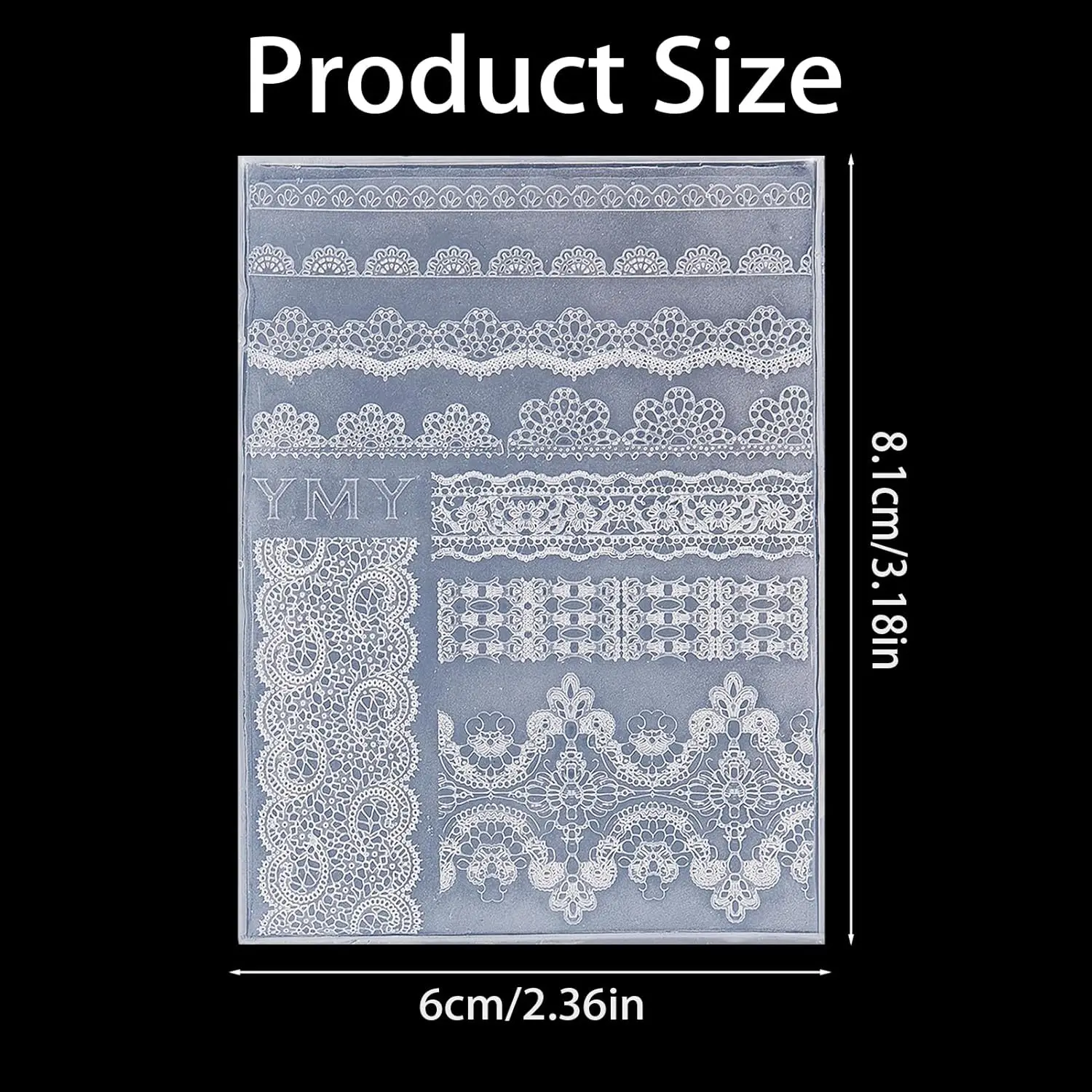 Lace Silicone Nail Art Molds Multiple Shapes Classical Resin Ruffled Nail Art Templates Manicure Tools for Women DIY Decoration
