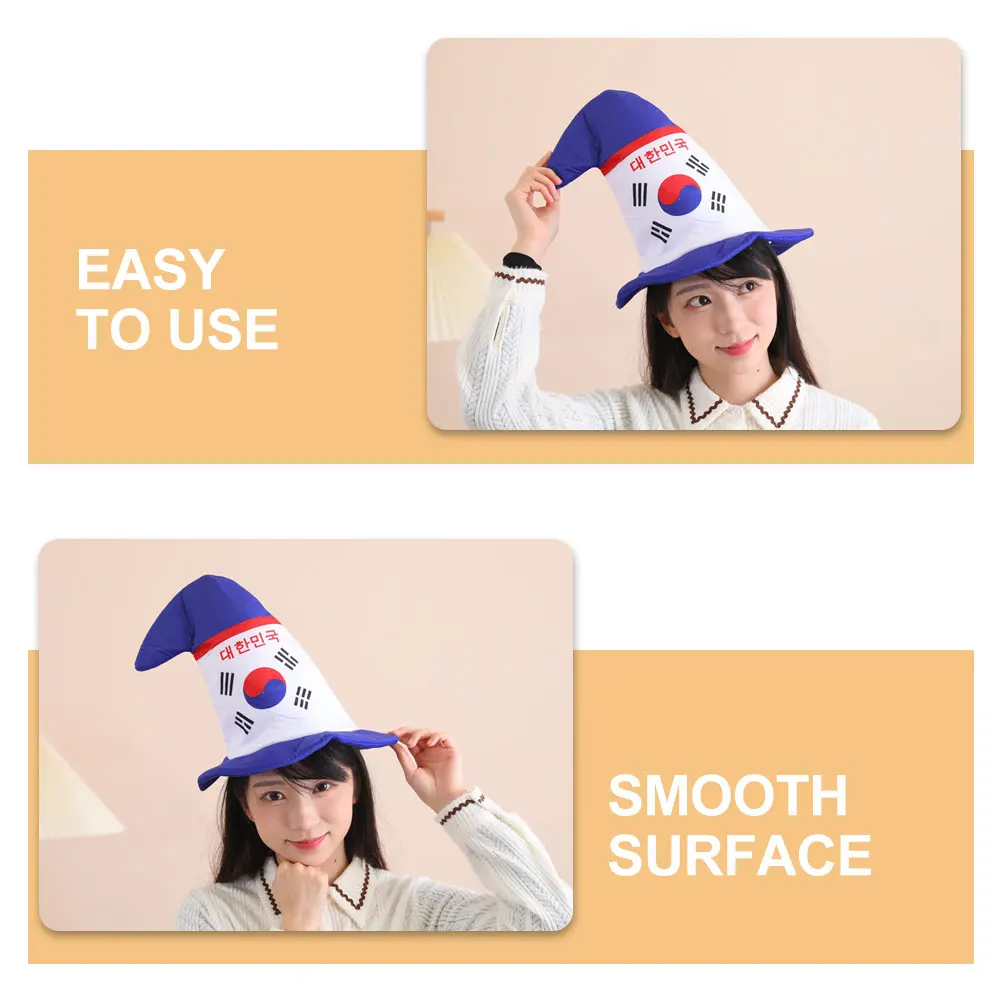 

South Korea Flag Pointed Hat Party Costume Headgear For Cosplay Festival Sports Event Photo Prop Decorative Accessory