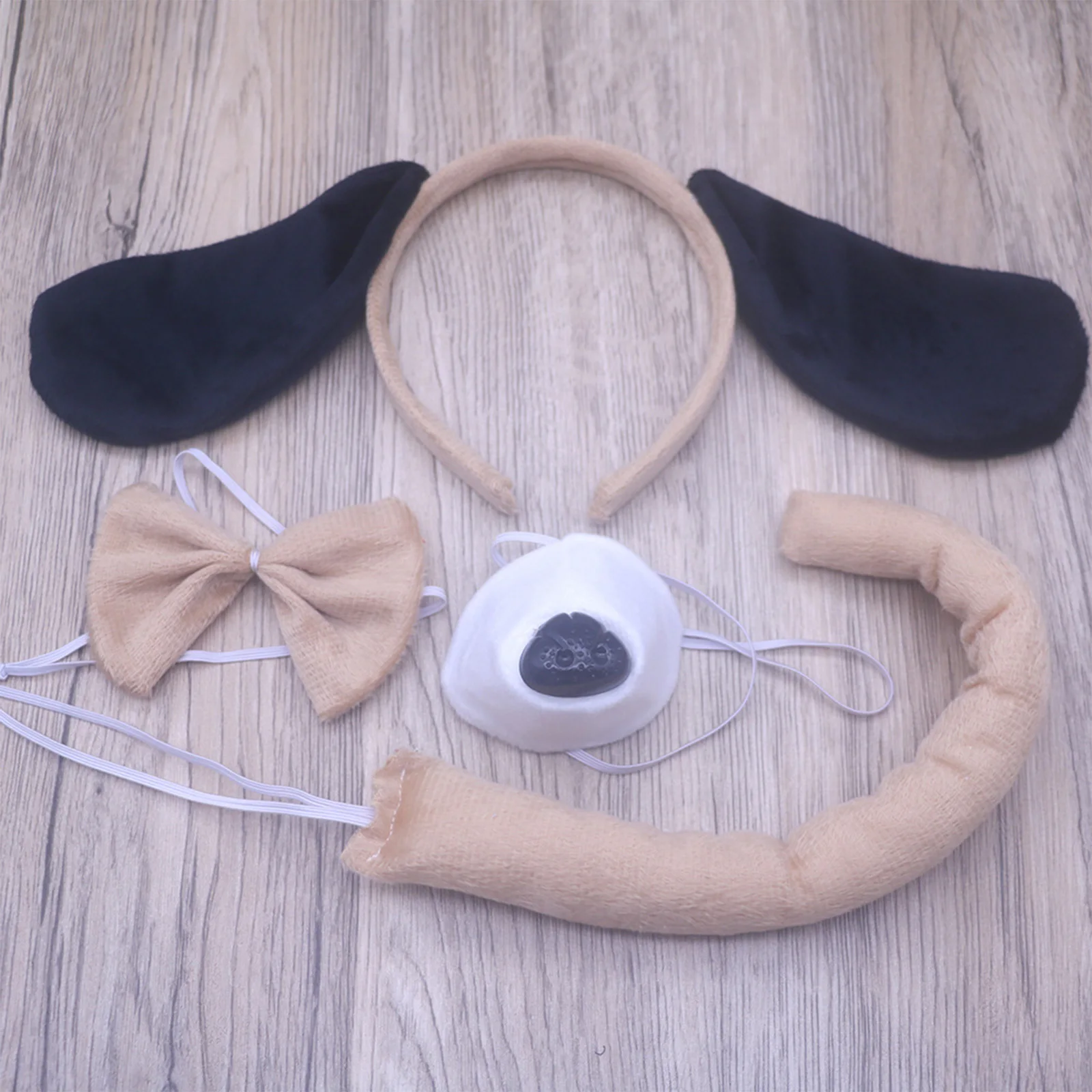 Kid Dog Costume Set Tutu Skirt Ears Headband Bow Tie Tail Props Fancy Dress Party Halloween Christmas Cosplay Accessories 6