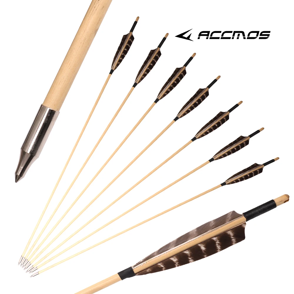 6/12/24 قطعة OD 8 مللي متر الرماية السهام الخشبية التقليدية مع 5 بوصة ريشة تركيا الجديدة ل 25-50lbs القوس اطلاق النار الصيد #3