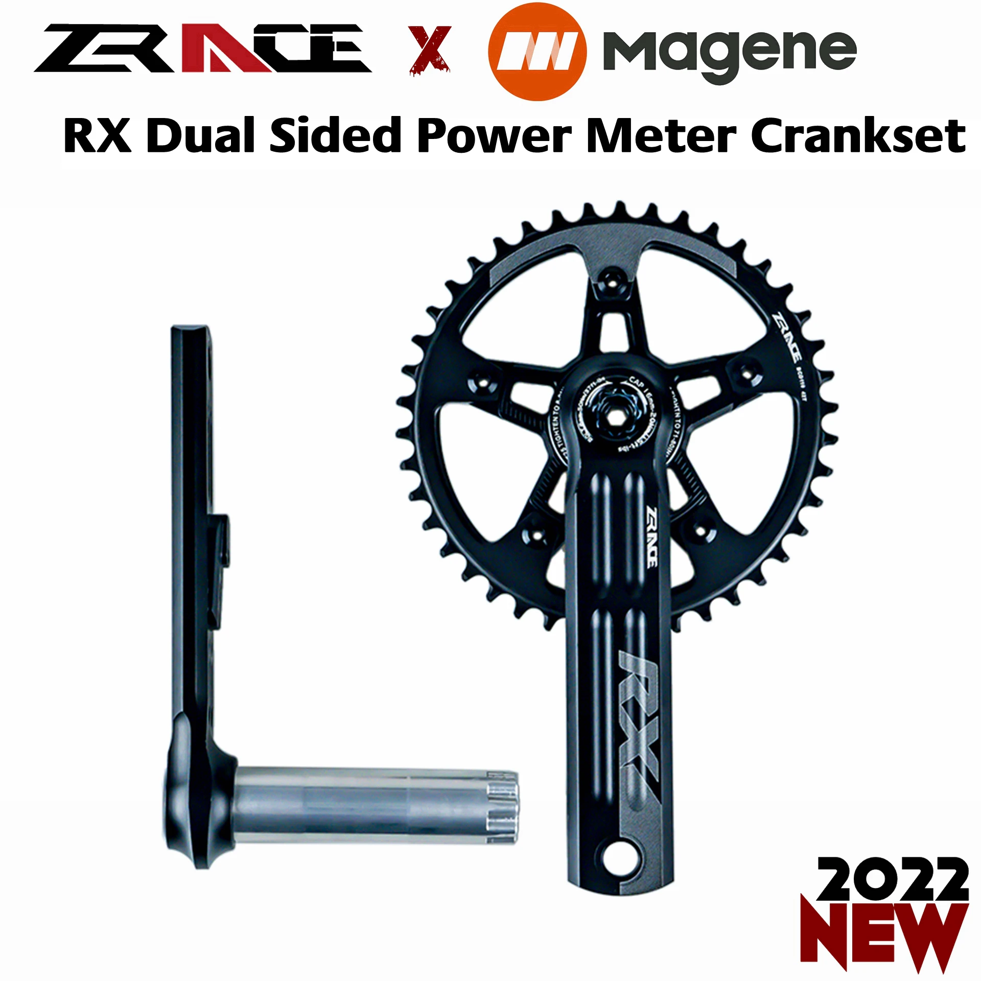 ZRACE x MAGENE RX Dual-Side Power Meter Crankset, 1/2 x 10/11/12s, 165mm/170mm/172.5mm/175mm,  Dual Sided Power Meter Crankset