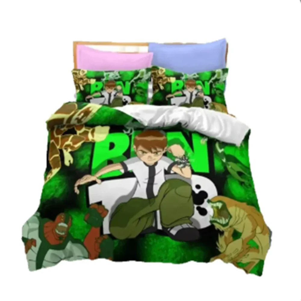 

3D Print Ben Alien Force 10 Teenage Hacker Bedding Set Boys Girls Twin Queen Size Duvet Cover Pillowcase Bed Kids Adult