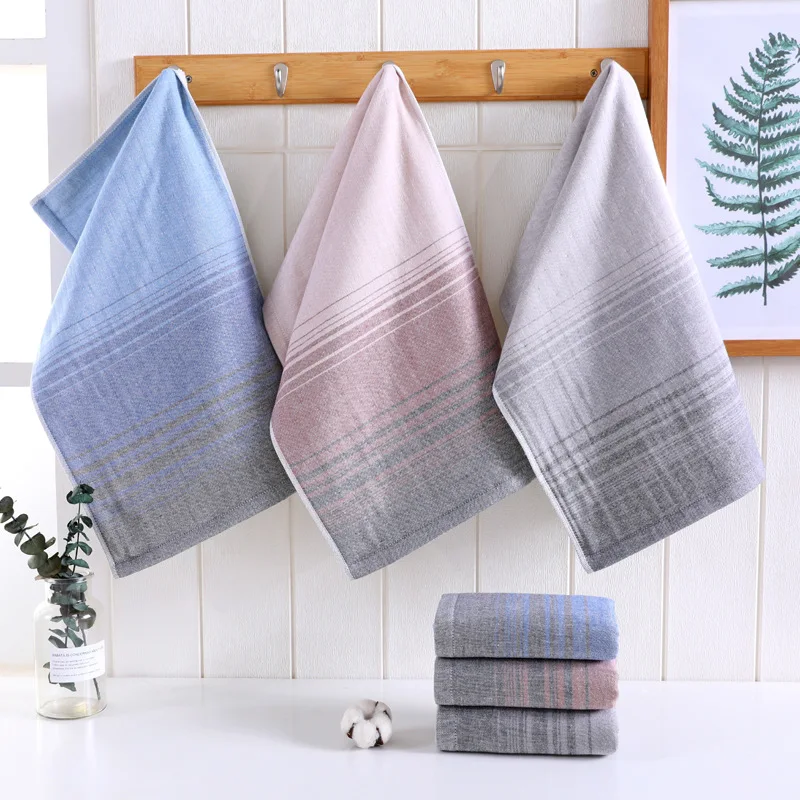 Cotton Face Towel for Adults, Men, Women, Stripe, Bathroom, 35*75 cm, 3pcs