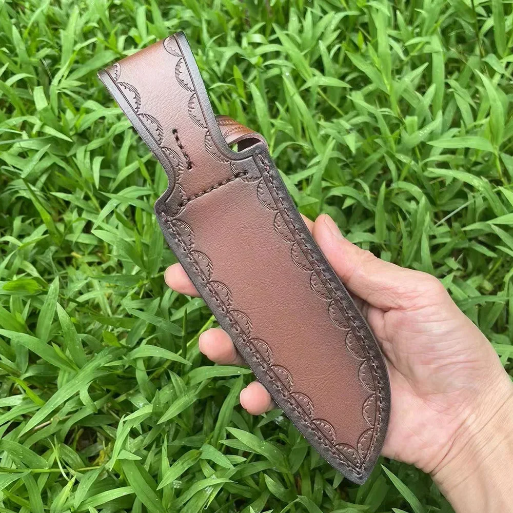 23.5cm Cowhide Fixed Knife Leather Sheath Universal Tea Knife Cover Hunting Knife Holsters Scabbard High Quality Gift For Men