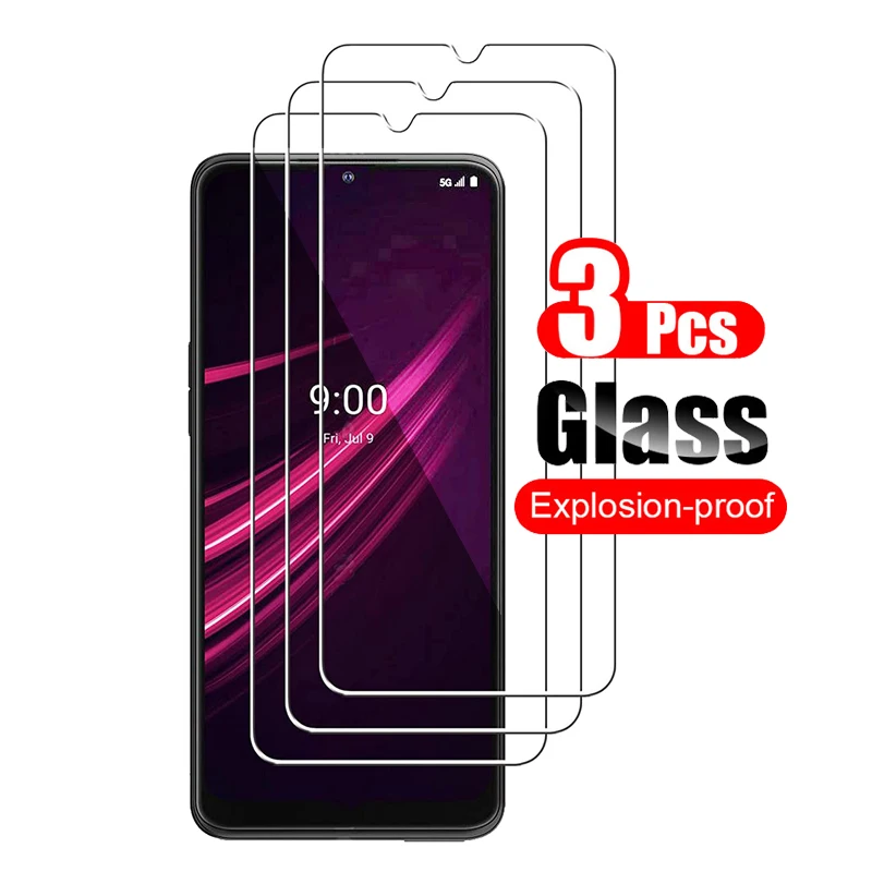 3Pcs Tempered Glass for T-Mobile REVVL V+ V Plus 5G Screen Protector Toughened Glass Shield 9H Full Clear