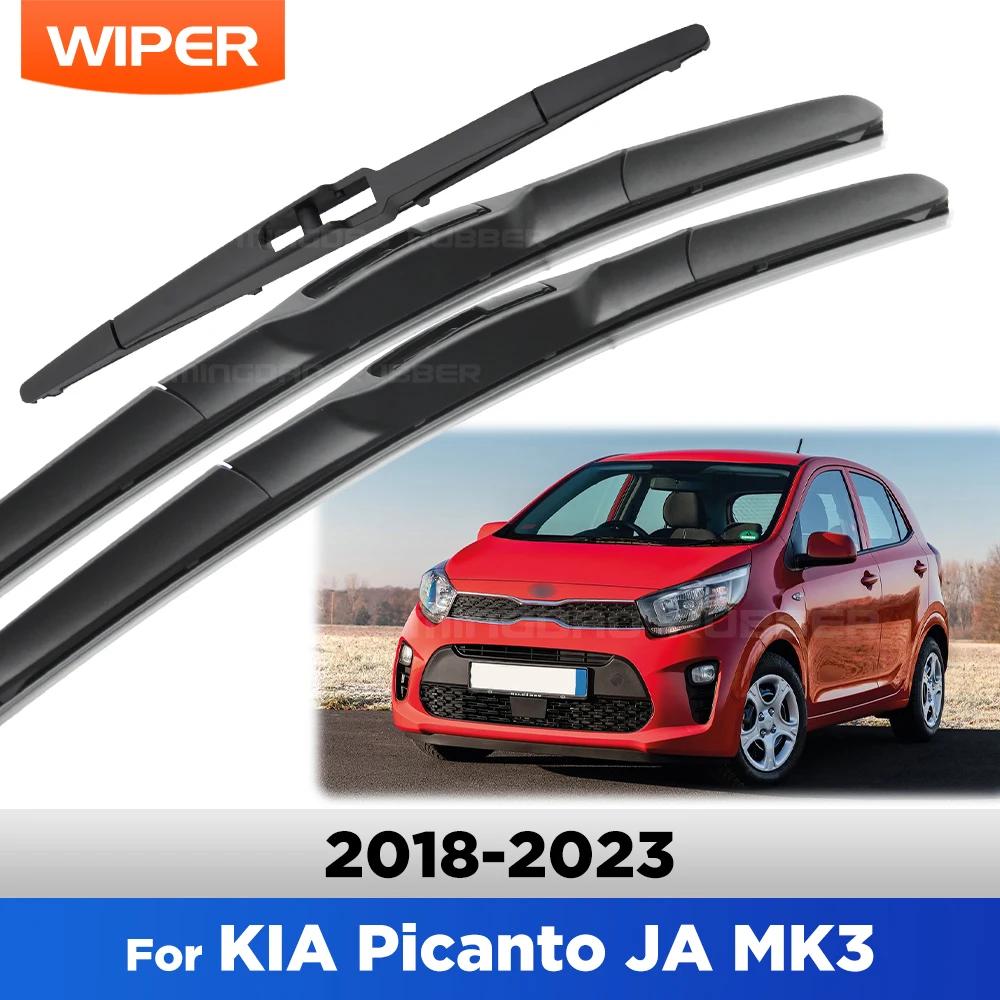 

For KIA Picanto MK3 2018-2023 2019 2020 2021 2022 Wiper Front&Rear Wiper Blades Windshield Windscreen Window Brushes 24"+14"+11"