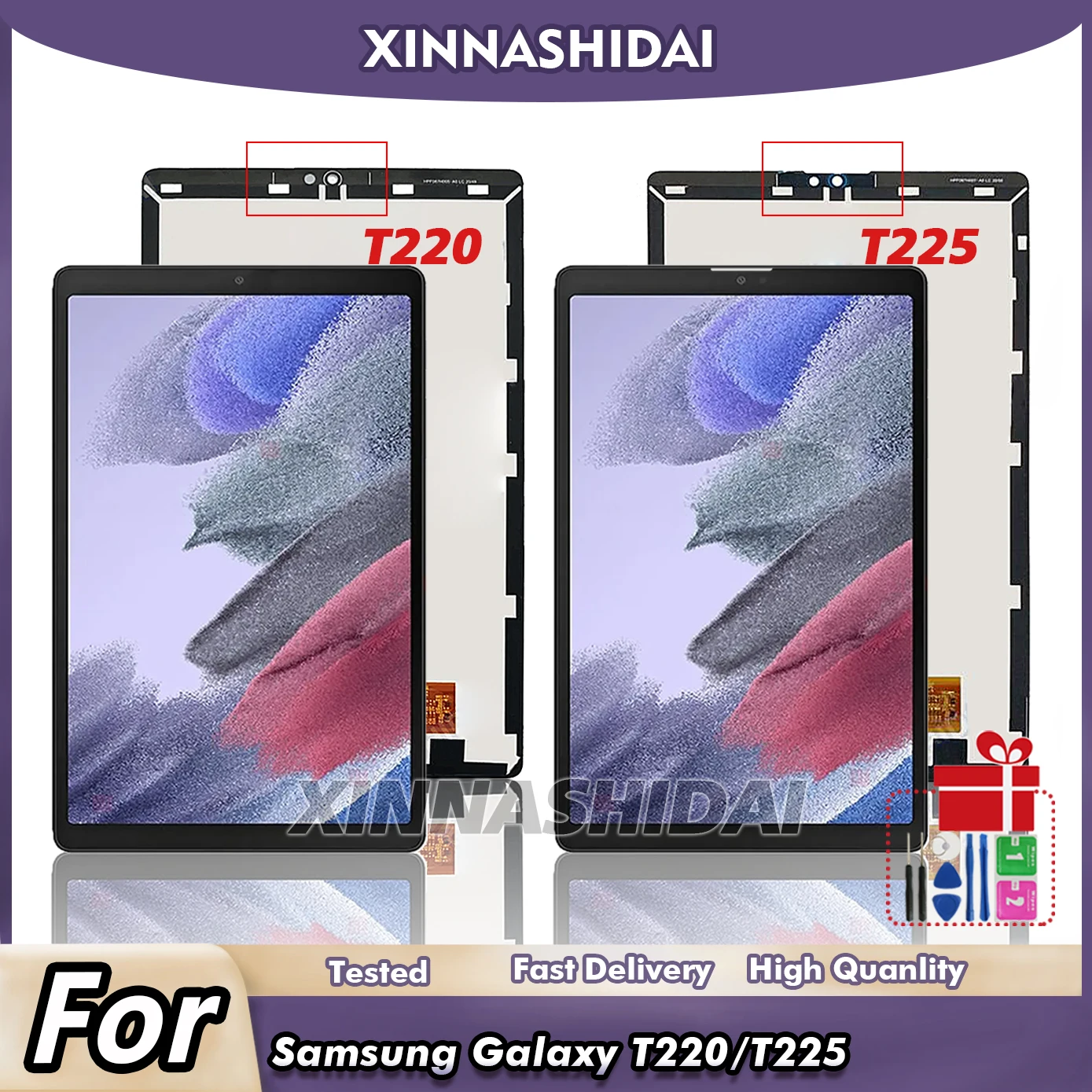 For Samsung Galaxy Tab A7 Lite SM-T220 SM-T225 LCD Touch Screen Display Digitizer Glass Panel Assembly Replacement
