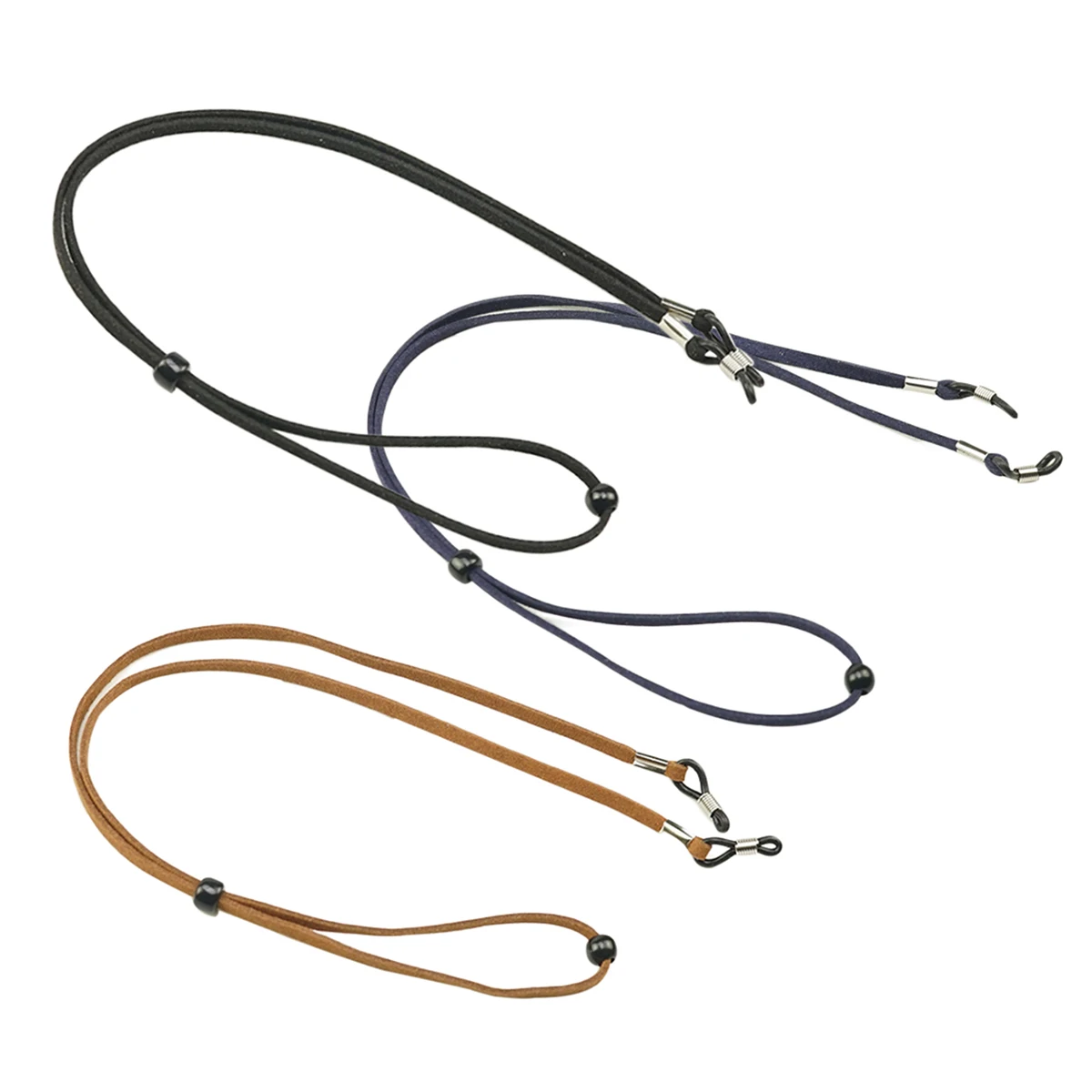 

3Pcs Non slip Glasses Holder Sunglasses L yard Strap Eyewear Retainer Black Brown Blue Flannel Adjustable Coils Anti slip Loops