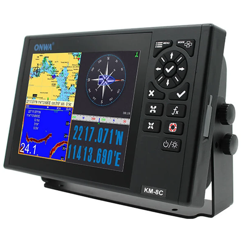 

Marine ONWA Km-8c 8-inch GPS Chart Plotter Multi Function Display With Fish Finder