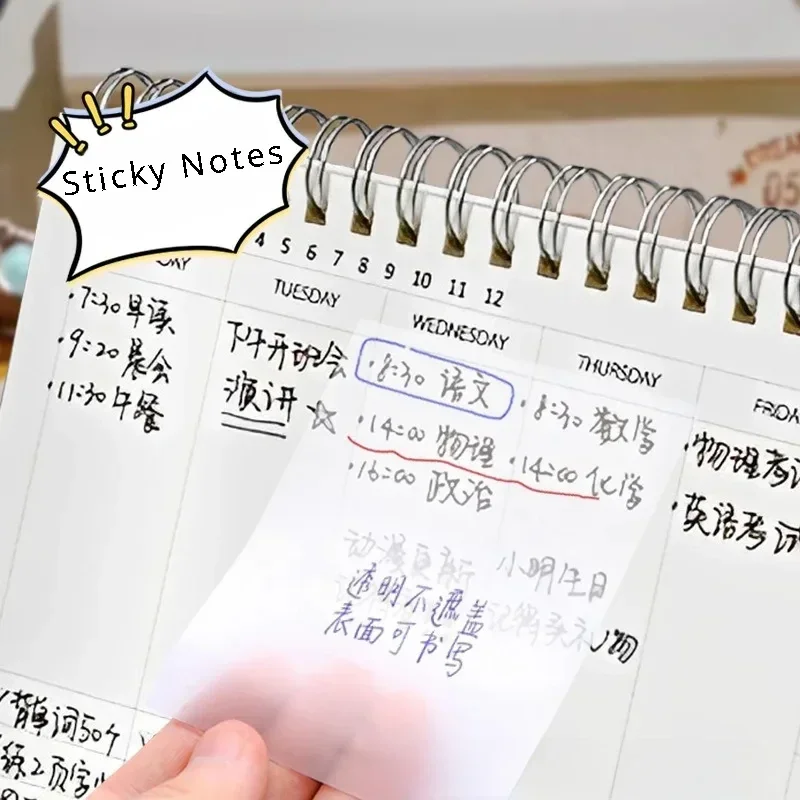 High Quality 50 Sheets Transparent Sticky Notes Memo Pad Bookmark Marker Memo Sticker Paper Office School Supplies