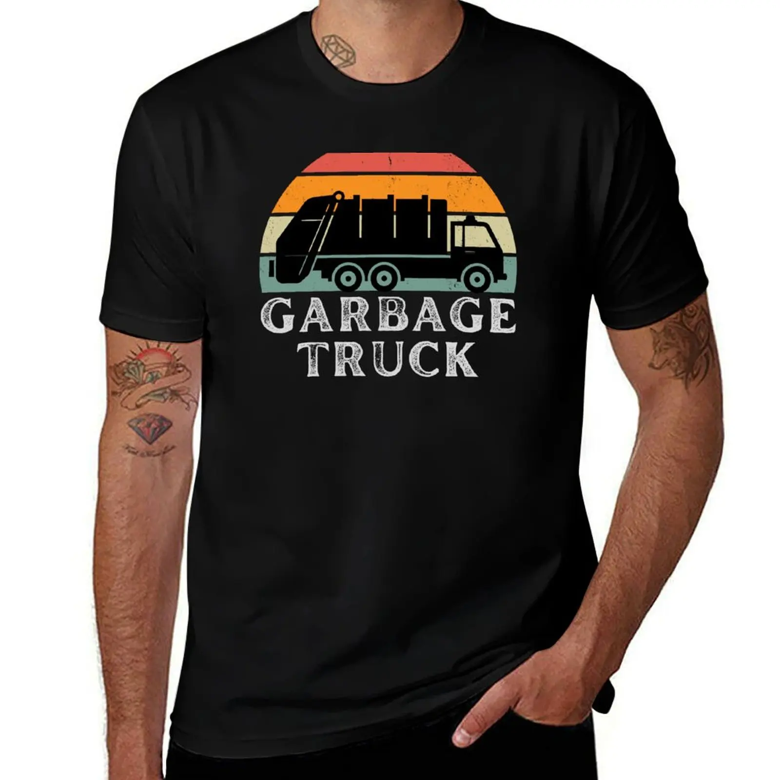 

Vintage Retro Garbage Truck T-Shirt cheap stuff animal prinfor boys Short sleeve tee men