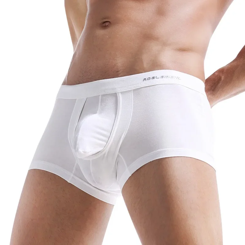 Man Bulge Pouch Elephant Nose Boxers Big Pouch U-Convex Underwears Modal Divided Pocket Lingerie Summer Elastic Waist Underpants