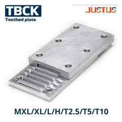 1 Set Aluminum Clamp Tooth plate XL/L/H/T5/T10 Timing Belt TBCK Connector Clamping Tooth Plate Width 6-50mm