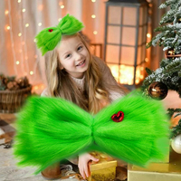 Christmas Grinches Green Bow Hair Hairpin Decoration Halloween New Year Gifts Xmas Party Christmas Home Decoration