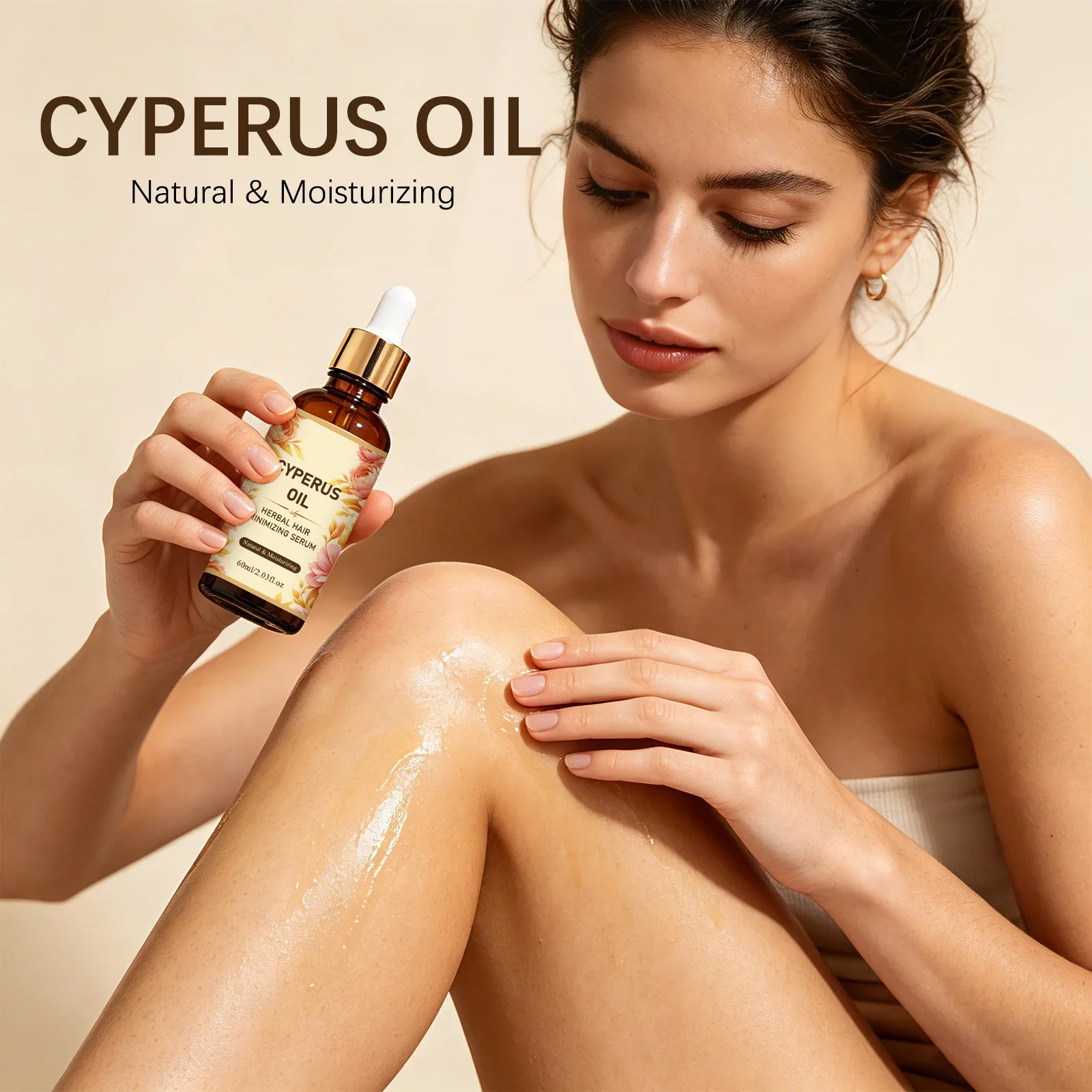 Cyperus Root Body Oil 60ml Jojoba Almond Post Hair Removal Care Hydrating Smooth Improve Uneven Tone For Arms Legs Underarm