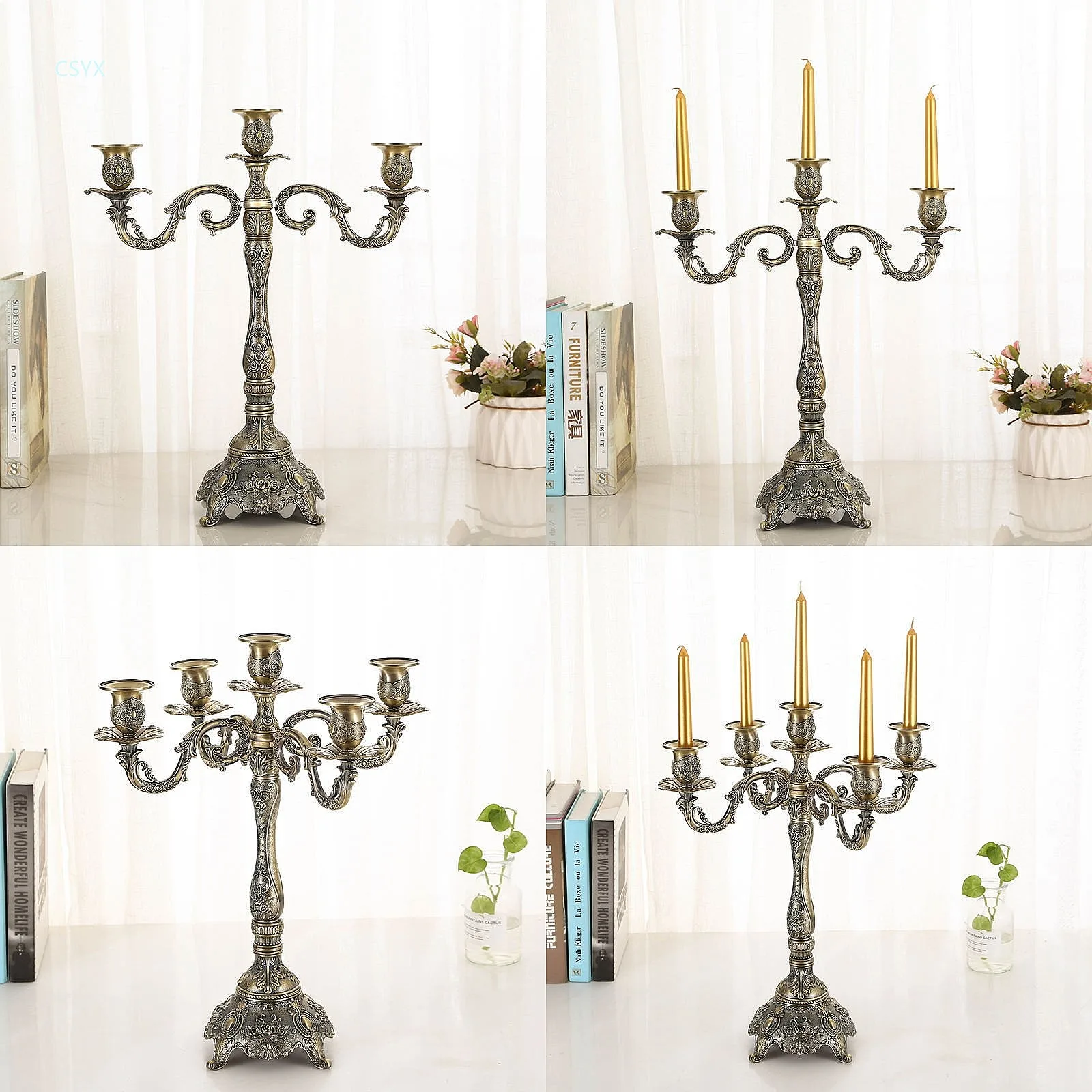European 3 5 Head Candle Holder for Restaurant Wedding Romantic Dinner Creative Home Decoration