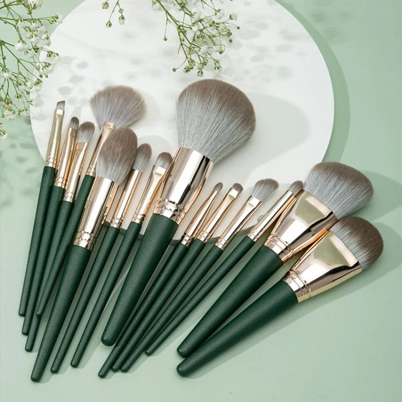 14-delige make-upborstels set grote pluizige zachte cosmetische poeder oogschaduw foundation borstel schoonheid make-up borstel complete set