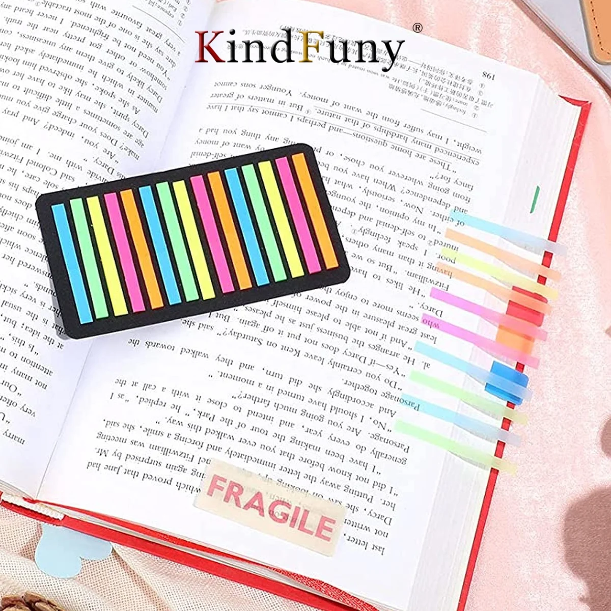 300 ورقة من شرائط لاصقة لمؤشر التمييز الاحترافي، علامات قراءة علامات تبويب الكتب، شفافة شفافة من خلال الملاحظات اللاصقة