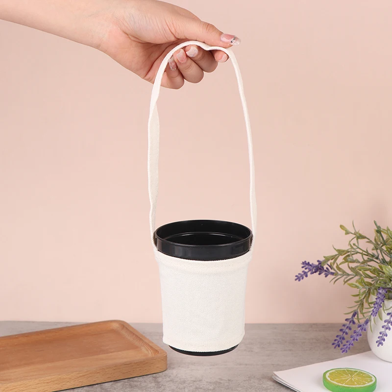 Portable Canvas Milk Tea Cup Holder Bag Environmental Protection Drink Cup Accessory