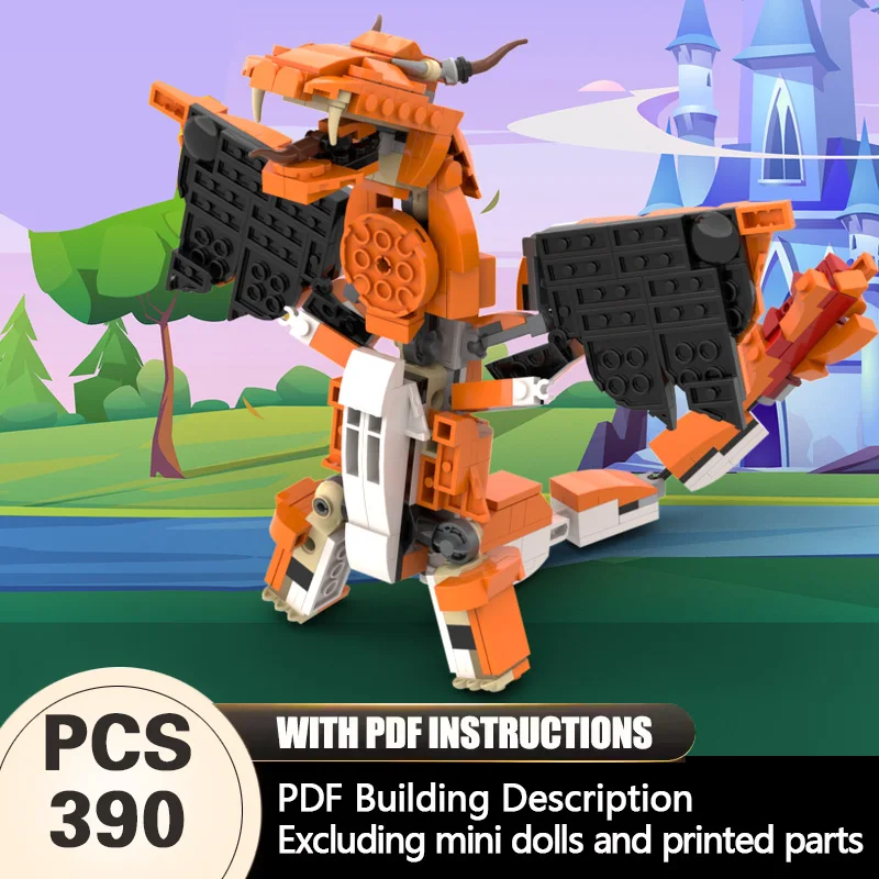 

Creators Animal Series Model MOC Building Bricks Armored Dragon Modular Technology Gifts Holiday Assemble Children Toys Suit