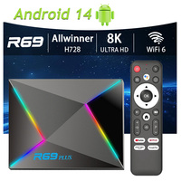 R69 PLUS Android 14 TV Box Allwinner H728 4GB 64GB 8K USB3.0 Video Decoding BT5.X Wifi6 1000M LAN Set Top Box Media Player