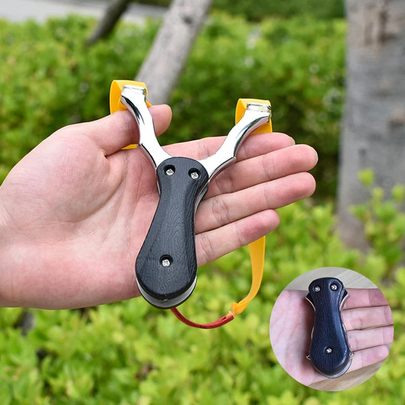 

Foldable Storage Alloy Slingshot Professional Slingshot Hunting Sling Portable Camouflage Pendant Metal Catapult