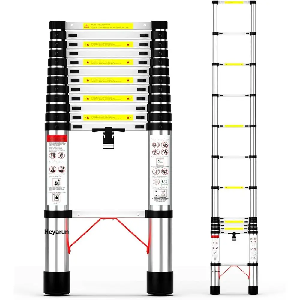 12,5FT Extensão Dobrável Escaleras Compact Dealuminio para Trabajo Escada Expansível Retrátil, 330lbs Max Capaci