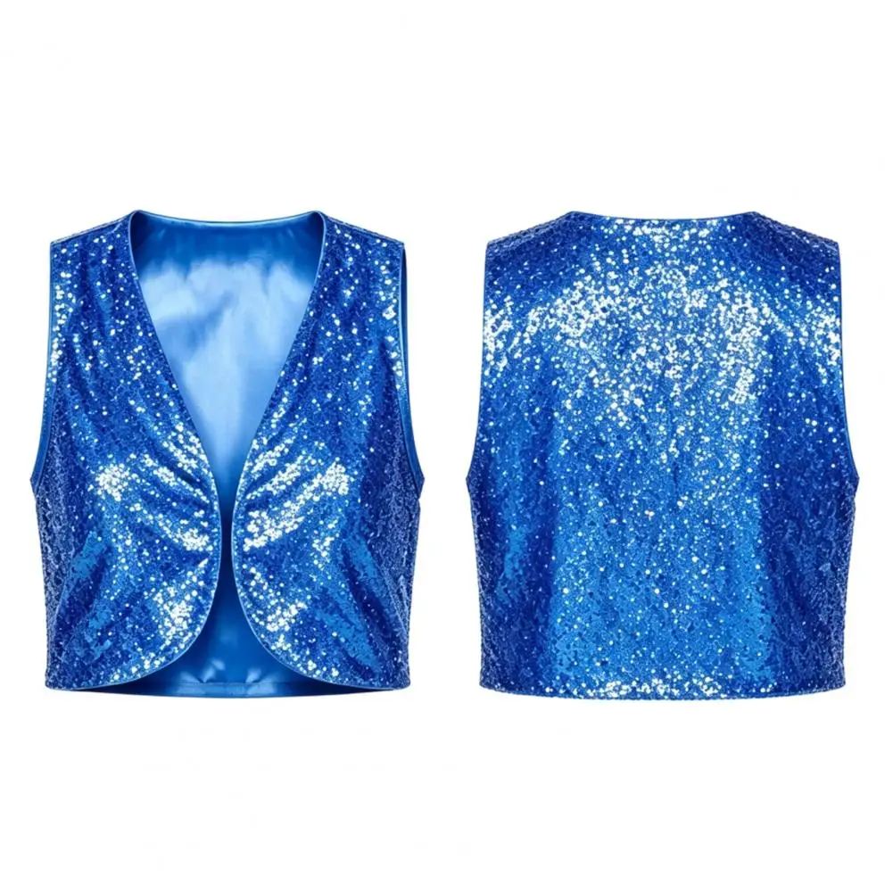 Shiny Sequin Vest for Kids Adults, Sparkling Disco Party Vest,Performance Costume for Halloween Christmas And Stage Shows