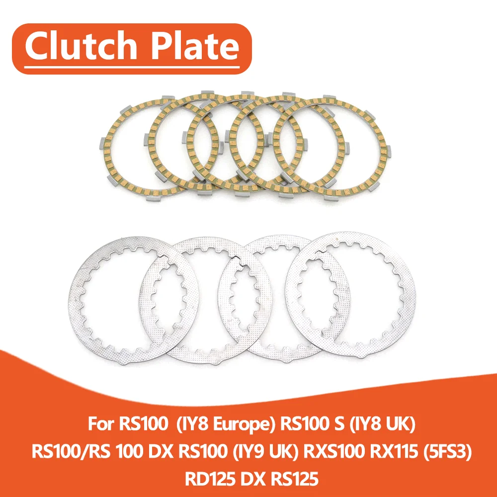 Para yamaha rs100 s dx rs100s rs100dx rxs100 rx115 rd125dx frs125 placa de embreagem da motocicleta fricção placa aço disco kits