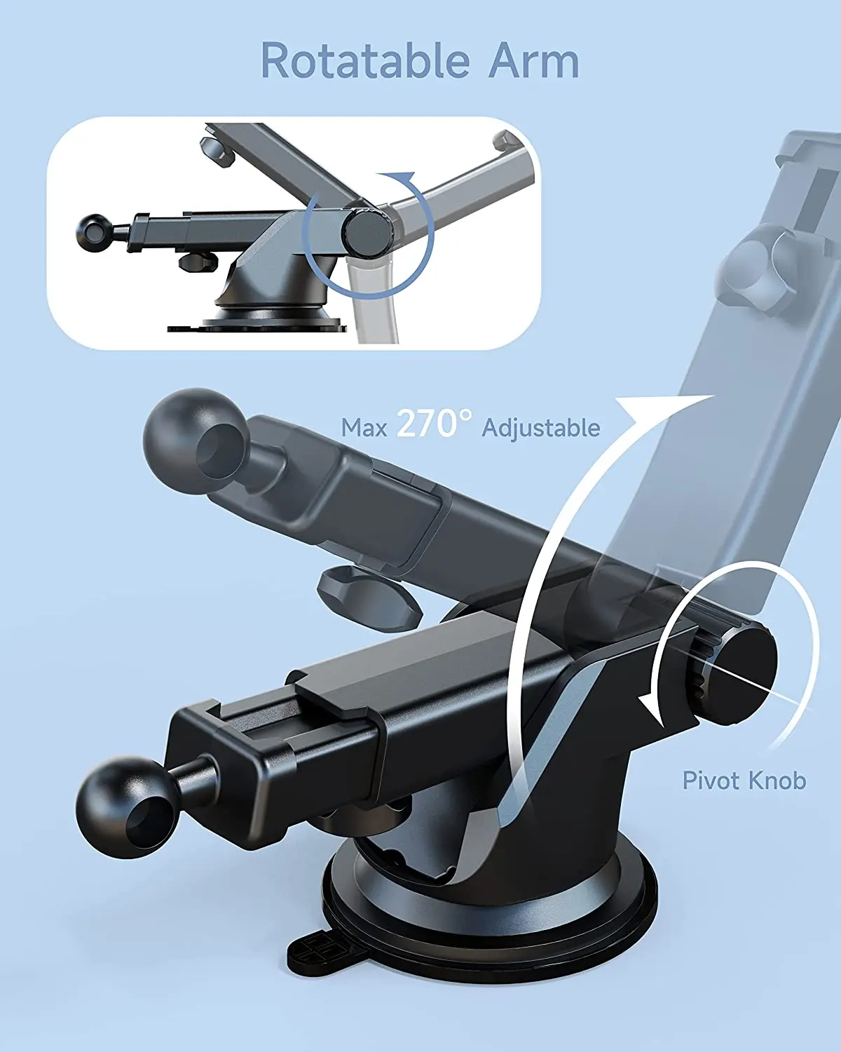 Auto-Handyhalterung Zubehör Saugnapf Auto-Handyständer 17mm Kugelkopf-Basis für Auto-Windschutzscheibe Armaturenbrett Handyhalterung – Detail 2