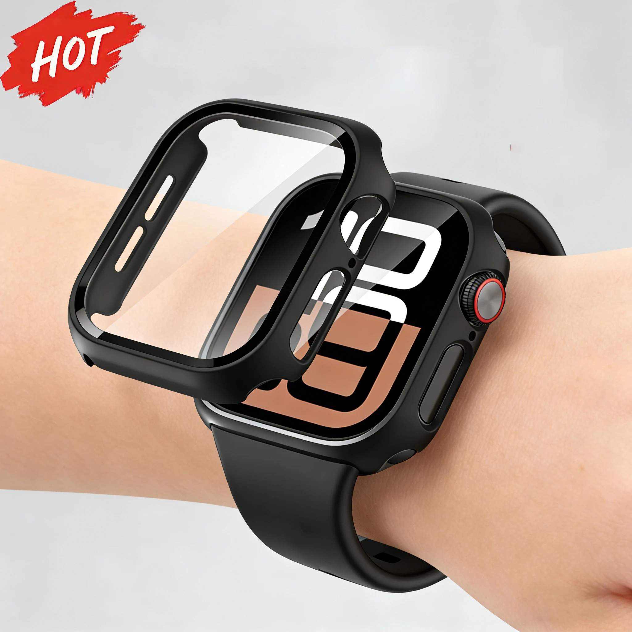 Glass+Cover For Apple Watch Case 46mm 44mm 40mm 45mm 41mm 42mm 38mm Accessories Screen Protector iwatch series 11 10 SE 3 7 8 9