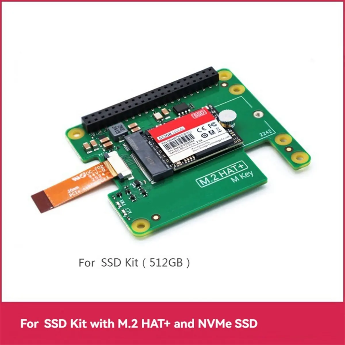 2026 جديد + لمجموعة SSD سعة 512 جيجابايت متوافقة مع PCIe Gen3 M.2 HAT+NVME SSD لـ 5 #3