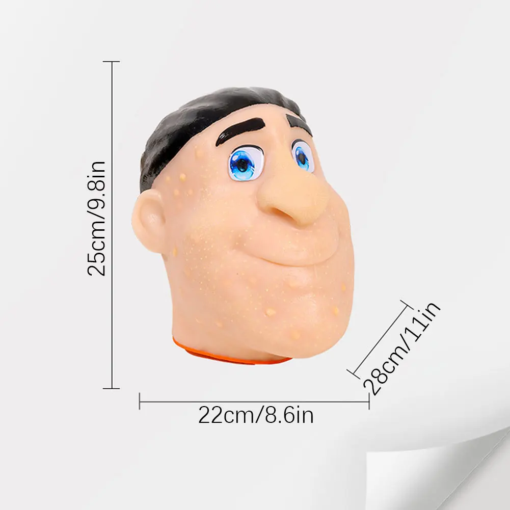 Sensory Toy For Calming ADHDs-Focus Reusable Big Head Model With Bursting Blackheads Anxiety Fidgets
