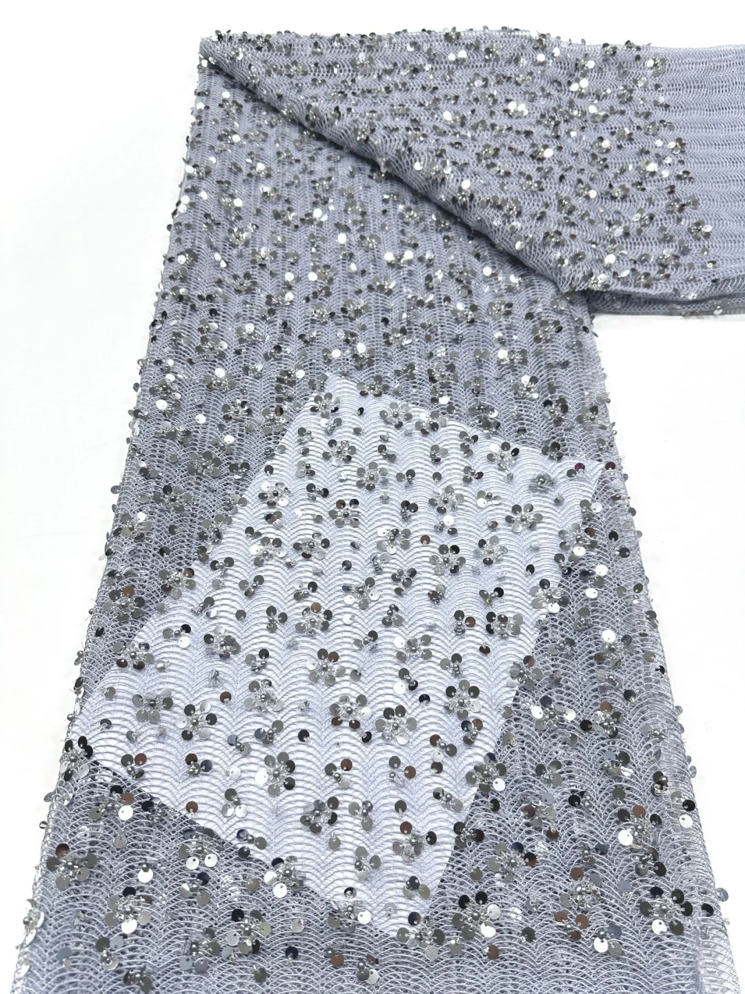 AT2822 Latest African Sequin Groom Lace Fabric 2026 High-Quality French Nigerian Bead Lace Fabric Suitable For Wedding Dress Sew