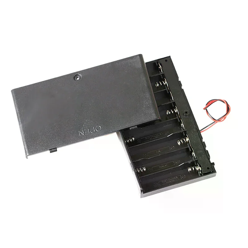 1/2Pcs 8 Slots AA Battery Holder Battery Storage Case Box With Switch & Cover Batteries Standard Container