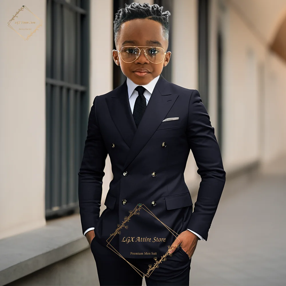 Boys classic suit 2 piece suit, custom peak lapel slim fit elegant formal suit - 2~16 years old children's tuxedo dress