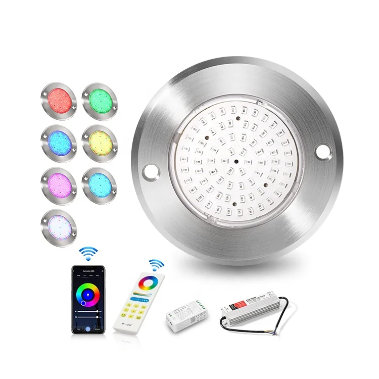 

IP68 Rgb Color Change Led Submirsible Lamp 7.5mm Ultra Thin DC 12V Swimming Pool Lighting