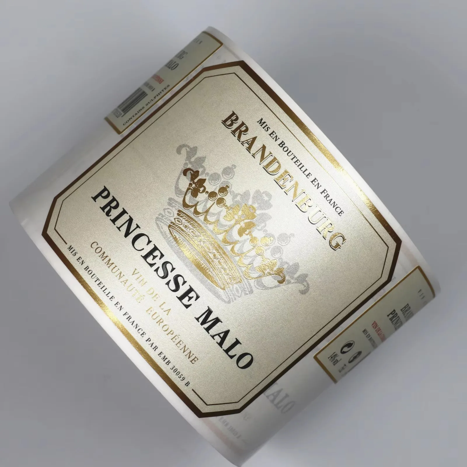 Custom Foil Stamped Beverage Labels｜Embossed Finish｜Self-Adhesive