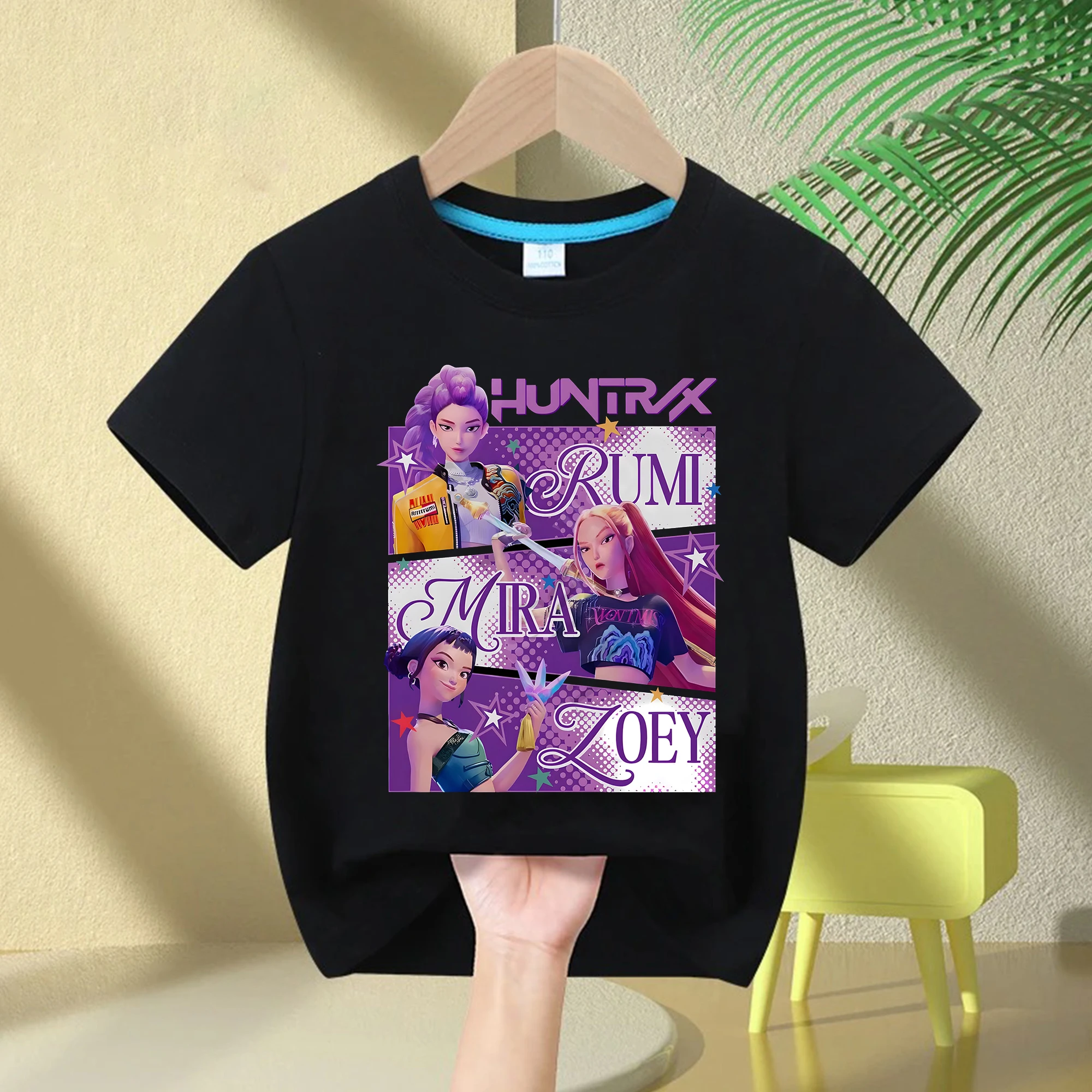 

2025 Hot Movie Soft Cotton Baby Girls T Shirt Children's Clothing KPop Demon Hunters Fans Gifts Kids Clothes Fashion Casual Tops