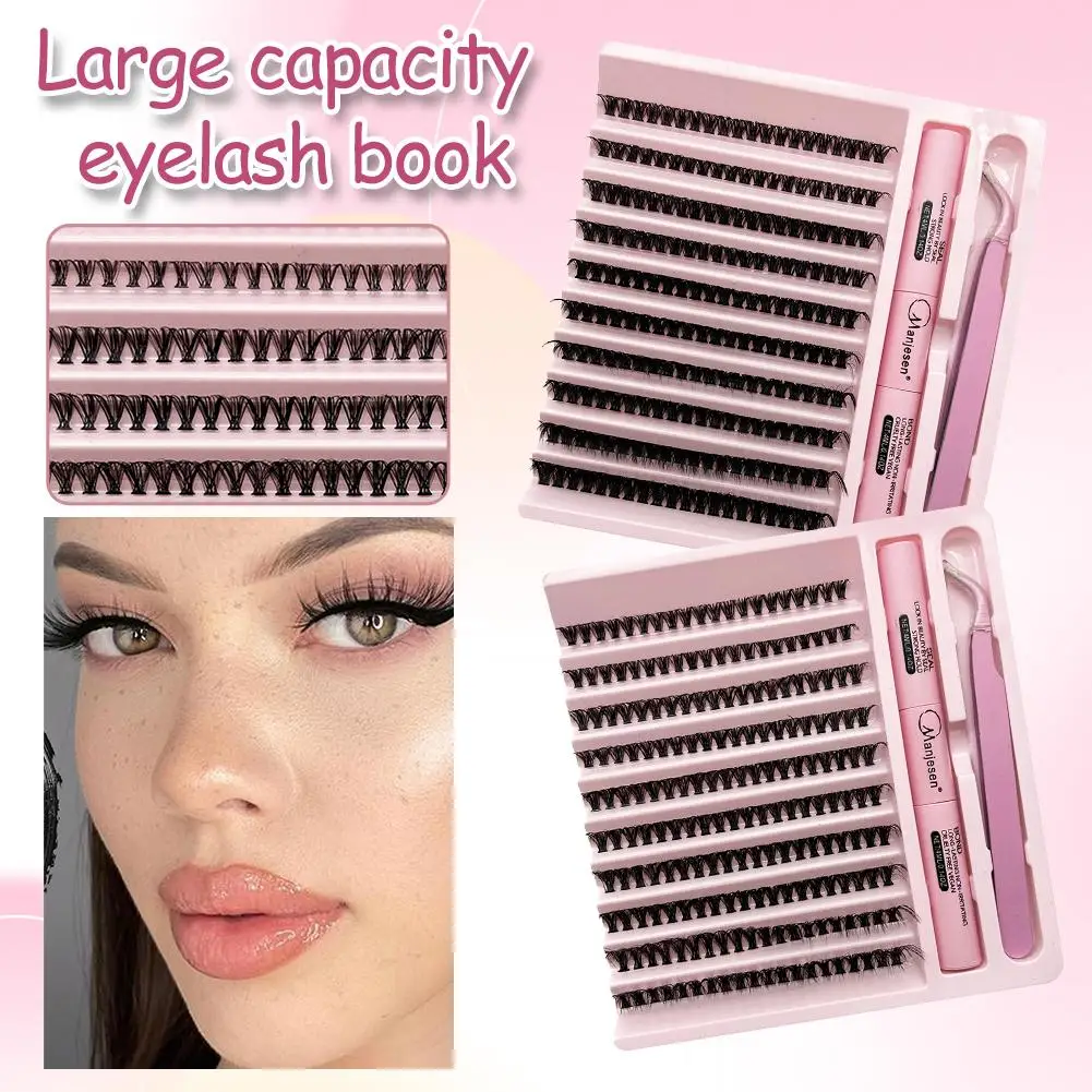 Professionelles DIY-Set für falsche Wimpern, 30D, 40D, 50D-Cluster-Wimpernverlängerungsset mit Kleberpinzette, natürliches Aussehen, Volumenwimpern