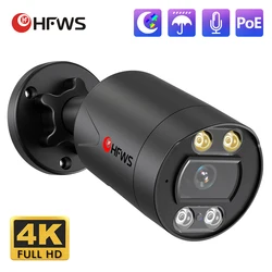 HFWVISION Vollfarb-Nachtsicht 8 MP Poe IP-Kamera 4K CCTV-Überwachungskameras 8 MP Audio-Videoüberwachung für den Außenbereich