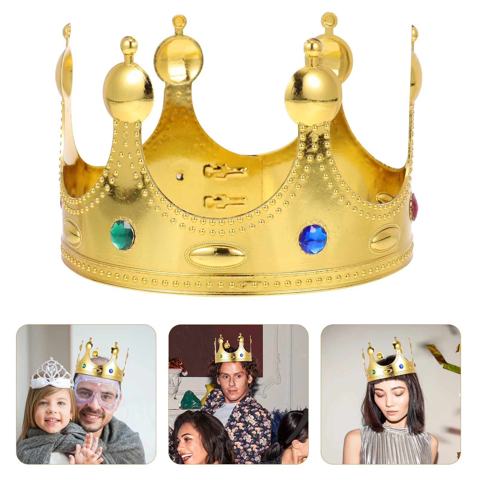 

King Crown Costume Party Hair Accessories for Men Birthday Crowns Women Small Tiara Has