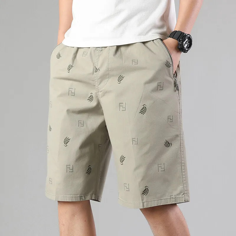 

Men's Casual Shorts Elastic Waistband Light Weight Shorts Outdoor Sports Cool Breathable Beach Relaxed Fit Cotton Cargo Shorts