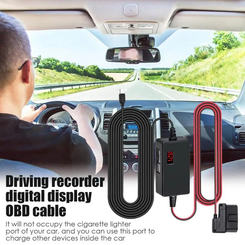 Driving Recorder Step-Down Cable Dash Cam USB C Left Angles 12-24V To 5V3A Converter USB Interface Charger Dash Cam Recorder Kit