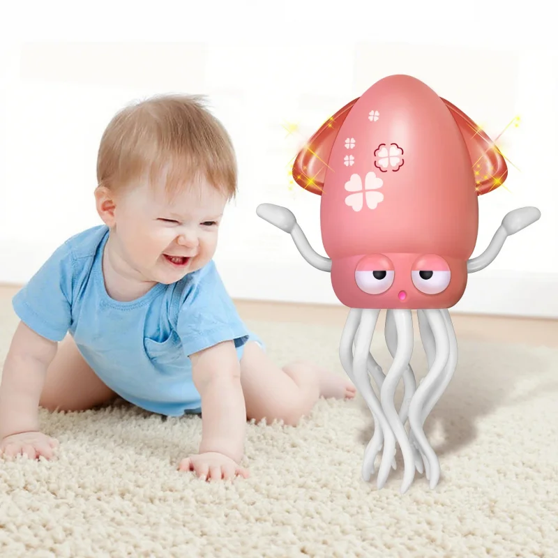 brinquedo-polvo-dancante-recarregavel-treinador-de-engatinhar-para-bebes-com-evitacao-automatica-de-obstaculos-som-luz-musica-e-jogo-de-pesca