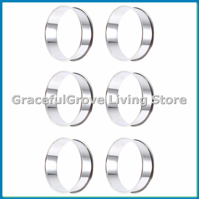 

6-компонентные кольца для кексов, двойное свернутое кольцо для пирогов, кольца для кексов из нержавеющей стали, металлическая круглая форма для изготовления пищевых продуктов-ABRM