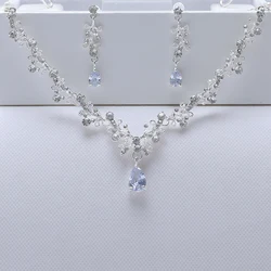 Itacazzo Bride Wedding Classic Necklace Earring Set Exquisite and Elegant for Ladies Suitable for Party Festivals