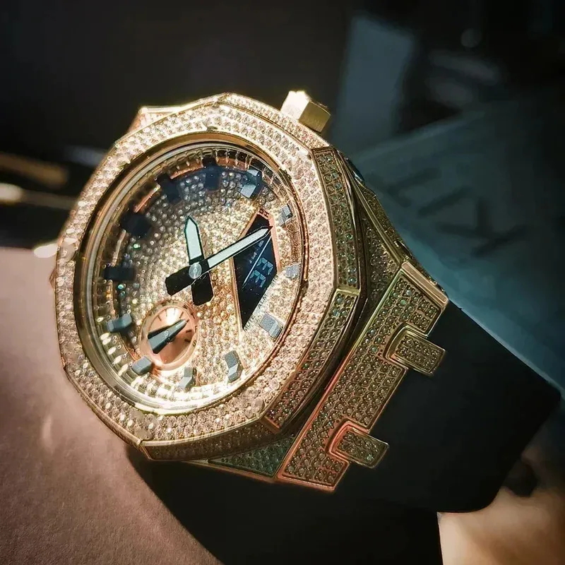 Luxus Silber Rose Gold Diamant Zifferblatt für Casio Ga2100 Ga2100 DIY-Uhr Mod Kit Zifferblatt Skala modifizierte Uhren teile Zubehör