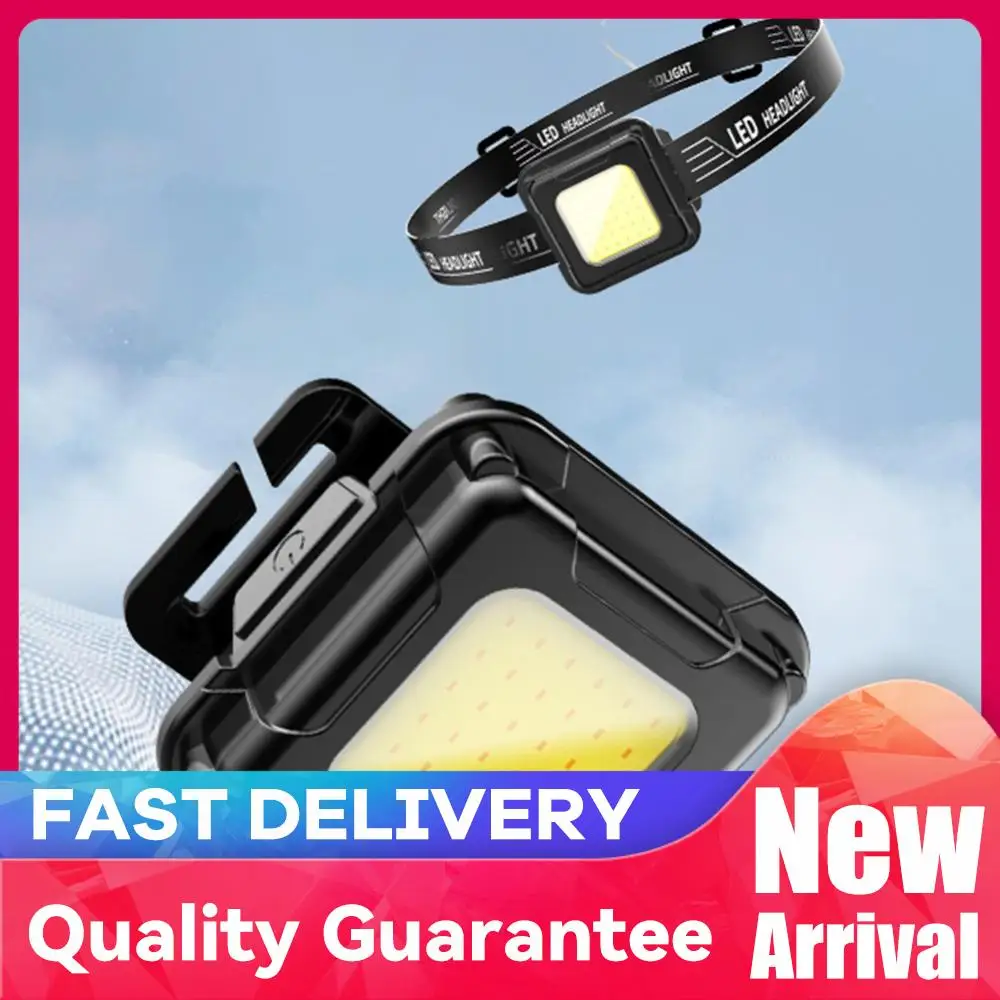 LED Work Light 4 Light Modes Multifunctional Head Torch Type C USB Charging Compact Head Flashlight for Camping Running Hiking